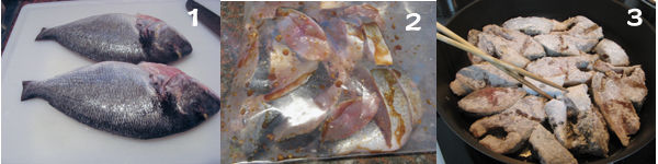 香煎银粒鱼1 Pan fried sea bream fish