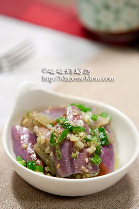 蒜泥拌茄条2 Healthy and Easy【Eggplants with Garlic Sauce】