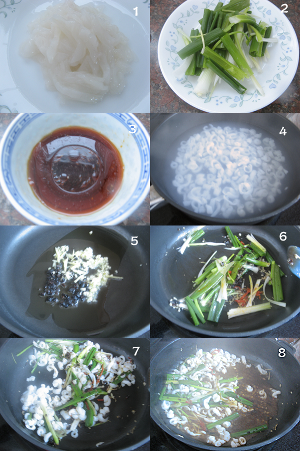 豉蒜葱辣小鱿鱼1 Squid stir fry in spicy garlic and fermented black bean sauce 豉蒜葱辣小鱿鱼