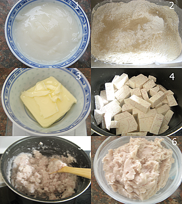 汤种芋蓉面包1 汤种芋蓉面包 Soft rolls with taro filling