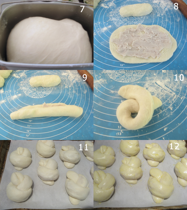 汤种芋蓉面包2 Soft rolls with taro filling 汤种芋蓉面包