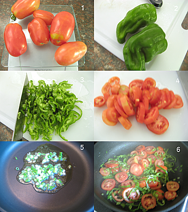 青椒炒西红柿1 青椒炒西红柿 Green pepper and tomato stir fry