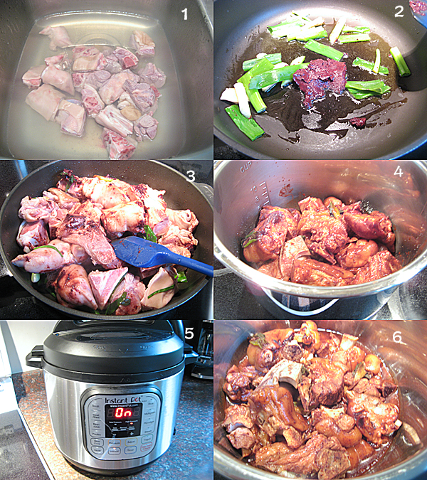  红糟腐乳蹄膀Braised Pork hock and feet in anka and fermented bean curd sauce