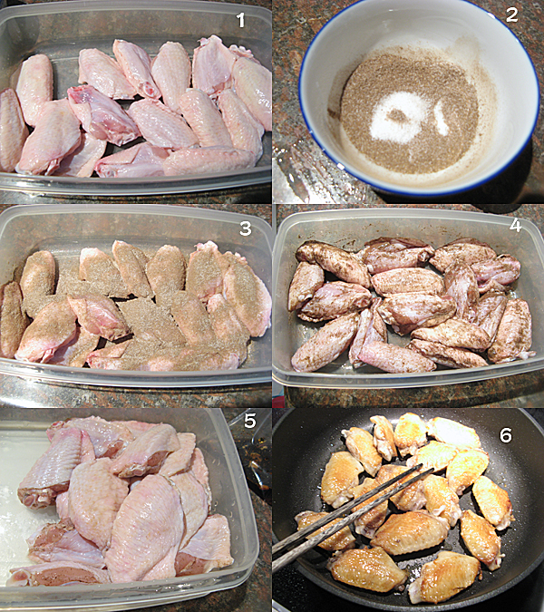 椒盐鸡翼1 椒盐鸡翼Pan fried salt and pepper chicken wings