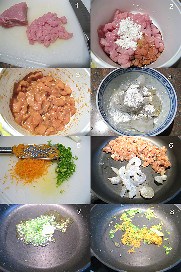 里脊虾炒饭1 简单美味【里脊虾炒饭】Pork loin and shrimp stir fried rice