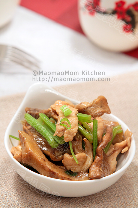 香芹牛肝菌炒肉片final 香芹牛肝菌炒肉片Chinese celery, boletus mushroom and pork stir fry