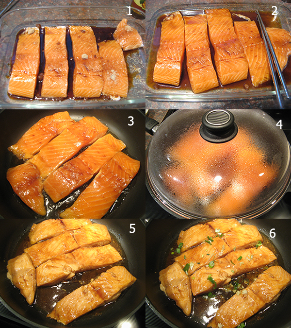  煎汁三文鱼Pan fried Salmon in soy sauce