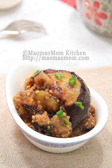  煎烧茄子Pan Fried eggplants in meat sauce