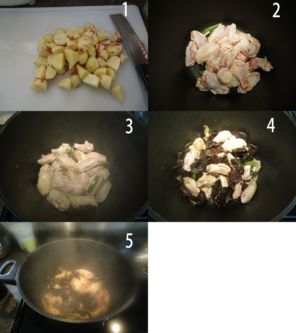  土豆烧鸡翅Chicken wings and baby potatoes in soy and balsamic vinegar sauce