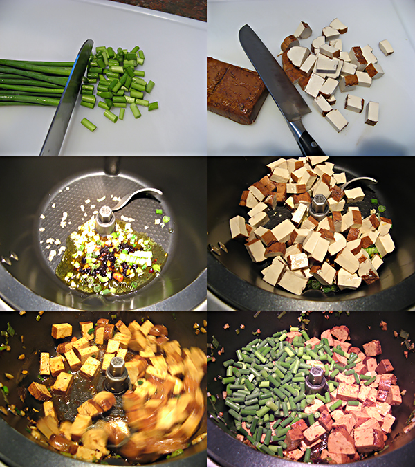  蒜苔炒豆干Bean curd garlic shoot stir fry