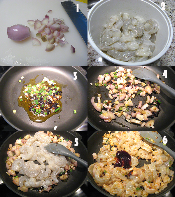  葱头虾仁Shallot and Shrimp stir fry