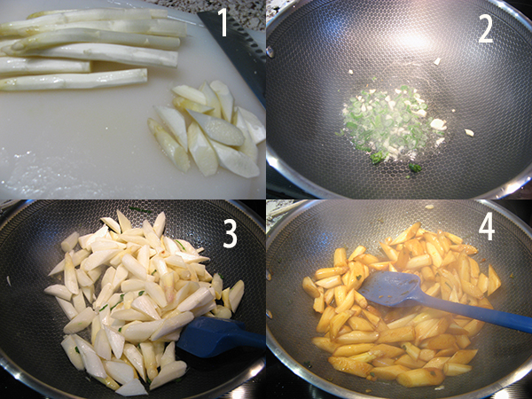 干煸白芦笋1 油焖白芦笋White asparagus stir fry
