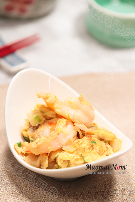 红葱头蛋炒虾final Shallot egg and shrimp stir fry
