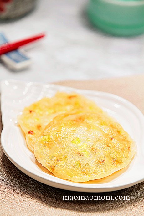玉米糯米饼final Fresh corn kernels and glutinous rice flour pancake